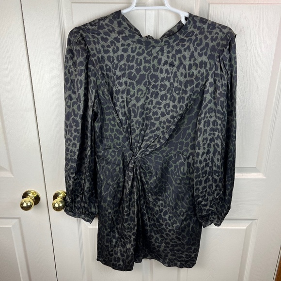 allsaints Jemima Leppo Dress Green Black Size 12 - Picture 1 of 4